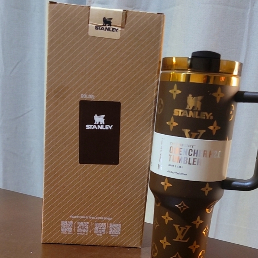 Custom 40oz. Stanley Tumbler with LV Gold Accents